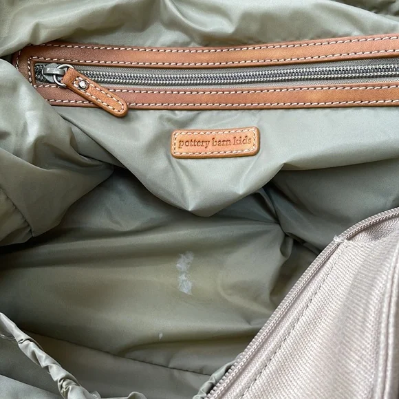 Pottery Barn Kids Tan and White Striped Bag - Picture 3 of 8